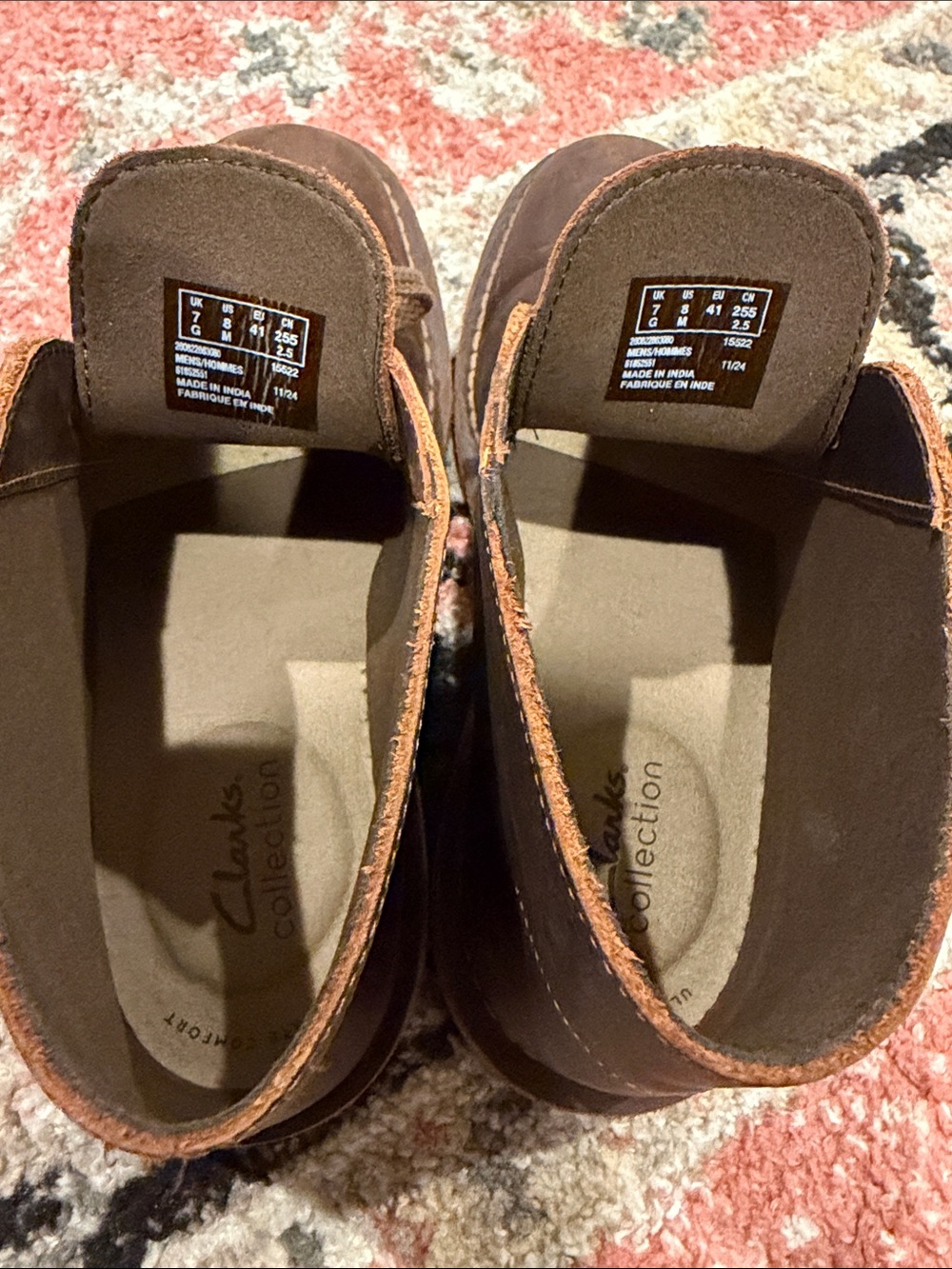 Clarks Brown Leather Casual Chukka Boots - Picture 3 of 4